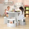 Costway Detský herný a úložný stolček 3v1 - Biely Costway Detský herný a úložný stolček 3v1 - Biely