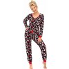 Dlhé dámske pyžamo Santi čierne vianočné XL Dlhé dámske pyžamo Santi čierne vianočné XL