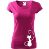 Zamilovaná mačka spredu - Dámske tričko Pure - L ( Fuchsiová ) Zamilovaná mačka spredu - Dámske tričko Pure - L ( Fuchsiová )