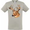Tričko poľovnícke Jeleň s parožím - svetlo sivé, 3XL Tričko poľovnícke Jeleň s parožím - svetlo sivé, 3XL
