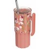 Quokka Nerezový termohrnček so slamkou Umi Floral Coral 720 ml Quokka Nerezový termohrnček so slamkou Umi Floral Coral 720 ml