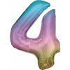 Amscan BALÓNIK fóliový číslo 4 pastelovo dúhové 86cm Amscan BALÓNIK fóliový číslo 4 pastelovo dúhové 86cm