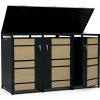 Blumfeldt BinSafe box na odpadky 3 odpadkové koše 240 l pozinkovaná oceľ KG29-3door-maplblack Blumfeldt BinSafe box na odpadky 3 odpadkové koše 240 l pozinkovaná oceľ KG29-3door-maplblack