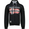 Pánska mikina s kapucňou na zips Geographical Norway Grusty, Čierna Veľkosť: 3XL Pánska mikina s kapucňou na zips Geographical Norway Grusty, Čierna Veľkosť: 3XL