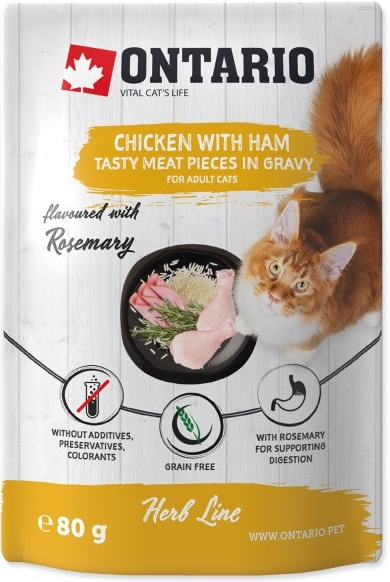 ONTARIO Cat Herb Chicken with Ham Rice and Rosemary 80 g