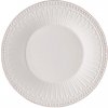 Clayre-Eef Biely keramický tanier s jemným vzorovaním 20 cm 23308