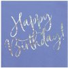PartyDeco Servítky Happy Birthday holografické modré 33 x 33, 20 ks PartyDeco Servítky Happy Birthday holografické modré 33 x 33, 20 ks