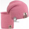 Dráče Čiapka pletená a nákrčník Colors set vzor 04 ružová