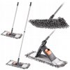 Plochý mop otočný na umývanie podlahy, vložka z mikrovlákna, teleskopická tyč Plochý mop otočný na umývanie podlahy, vložka z mikrovlákna, teleskopická tyč