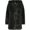 Čierny dámsky kabát Urban Classics Hooded Teddy XS