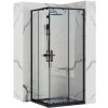 REA/S - Sprchovací kút PUNTO 90x90 - čierna So sprchovou vaničkou Savoy black KPL-K1015