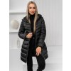 Čierna dámska dlhá prešívaná zimná bunda / kabát s kapucňou Bolf 11Z8083 Čierna dámska dlhá prešívaná zimná bunda / kabát s kapucňou Bolf 11Z8083