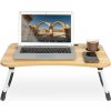 Zaparkorun Skladací stôl na laptop k posteli so stojanom - imitácia dreva