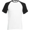 Fruit of the Loom Tričko Baseball T, raglánové, krátký rukáv, pánské COT16102691013-white/black 3XL Bílá/černá Fruit of the Loom Tričko Baseball T, raglánové, krátký rukáv, pánské COT16102691013-white/black 3XL Bílá/černá