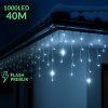 Vianočná led svetelná záclona na spájanie vonkajšia flash - 1000led - 40m - modrá / studená biela Vianočná led svetelná záclona na spájanie vonkajšia flash - 1000led - 40m - modrá / studená biela