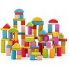 Woody Stavebnica kocky prírodné a farebné 100 ks Woody Stavebnica kocky prírodné a farebné 100 ks