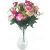 Ruža & Alstromeria & Karafiát x18 kytica vínová 50cm umelá Ruža & Alstromeria & Karafiát x18 kytica vínová 50cm umelá