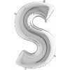 Nafukovací balónik písmeno S strieborné 102 cm - Grabo Nafukovací balónik písmeno S strieborné 102 cm - Grabo