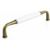 porcelánová úchytka Nala, starozlatá/ biela lesklá 128 porcelánová úchytka Nala, starozlatá/ biela lesklá 128