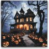 Vymalujsisam.sk Maľovanie podľa čísiel - Strašidelné tekvice pri dome Veľkosť: 50x50cm, Rám: Bez rámu, iba zrolované plátno Vymalujsisam.sk Maľovanie podľa čísiel - Strašidelné tekvice pri dome Veľkosť: 50x50cm, Rám: Bez rámu, iba zrolované plátno