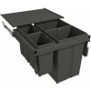 Gollinucci Výsuvný odpadkový kôš STAR 600mm - 2x29L + 2x8L s úchytmi dvierok / Antracit Gollinucci Výsuvný odpadkový kôš STAR 600mm - 2x29L + 2x8L s úchytmi dvierok / Antracit