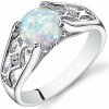 Eppi strieborný prsteň s okrúhlym opálom a zirkónmi Julith R34251