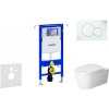 Geberit Duofix - Modul na závesné WC s tlačidlom Sigma01, alpská biela + Duravit ME by Starck - WC a doska, Rimless, SoftClose 111.355.00.5 NM1