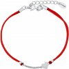 Textilní náramek červený Jennifer s Brilliance zirconia a stříbrným srdcem Textilní náramek červený Jennifer s Brilliance zirconia a stříbrným srdcem