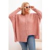 Legínovo Dámsky sveter Plus Size z akrylu s voľným strihom a 3/4 rukávom tmavoružový Farba: Béžová, Veľkosť: UNI Legínovo Dámsky sveter Plus Size z akrylu s voľným strihom a 3/4 rukávom tmavoružový Farba: Béžová, Veľkosť: UNI
