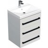Kúpeľňová skrinka s čiernou úchytkou a umývadlom SAT Cube Way 60x76,5x46 cm biely lesk CUBE46C603BIVER Kúpeľňová skrinka s čiernou úchytkou a umývadlom SAT Cube Way 60x76,5x46 cm biely lesk CUBE46C603BIVER