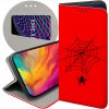 Flipové puzdro Hello Case pre Xiaomi Redmi Note 8T Puzdro s potlačou Puzdro červené Hallooween pavúky