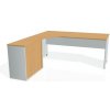 Hobis Pracovný stôl Gate, ergo, pravý, 180x75,5x200 cm, buk/sivá Hobis Pracovný stôl Gate, ergo, pravý, 180x75,5x200 cm, buk/sivá