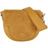 Vera Pelle Menšia dámska kožená crossbody kabelka Talianska Selena senape žltá
