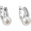 Evolution Group strieborné náušnice s pravými perlami 21025.1