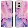 Peňaženkové kožené puzdro Painted Marble Pattern na Moto G73 5G - Fialová Peňaženkové kožené puzdro Painted Marble Pattern na Moto G73 5G - Fialová