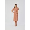 S363 Košeľové šaty s opaskom na zaväzovanie - ružové EU XXL S363 Košeľové šaty s opaskom na zaväzovanie - ružové EU XXL