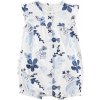 CARTER'S Overal letný krátky rukáv Blue Flowers dievča