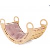 Drevená montessori hojdačka s ružovým vankúšom - 100 cm Drevená montessori hojdačka s ružovým vankúšom - 100 cm