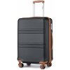 KONO Cestovný kufor - Ariel, na kolieskach cestovný, čiernohnedý KONO Cestovný kufor - Ariel, na kolieskach cestovný, čiernohnedý
