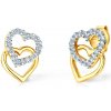 Náušnice srdce SAVICKI: zlaté, zirkóny - SAVDUJ2769-K Náušnice srdce SAVICKI: zlaté, zirkóny - SAVDUJ2769-K
