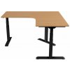 Delso Rohový výškovo nastaviteľný stôl Shaper 130 x 180 cm ľavý, buk / čierna