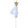 PartyDeco Sviečka narodeninová číslo 4, svetlo modrá, 9,5 cm PartyDeco Sviečka narodeninová číslo 4, svetlo modrá, 9,5 cm