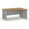 Ergonomický kancelársky písací stôl PRIMO GRAY, 160x120 cm, pravý, sivá/buk Ergonomický kancelársky písací stôl PRIMO GRAY, 160x120 cm, pravý, sivá/buk