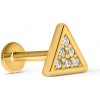 Danfil Labreta Piercingové náušnice DF 6005 žlté zlato s diamantmi
