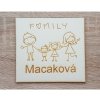 LYMFY | Menovka na dvere family 120mm | prírodné drevo LYMFY | Menovka na dvere family 120mm | prírodné drevo