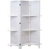 Design Shop Paraván Shabby vintage s poličkami 170 x 125 cm Biela / biela