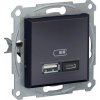 Schneider Electric Asfora nabíjací konektor USB-A+C, antracit, EPH2700371 Schneider Electric Asfora nabíjací konektor USB-A+C, antracit, EPH2700371