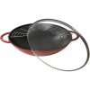 Staub Wok 37 cm, so sklenenou pokrievkou, čerešňa, liatina Staub Wok 37 cm, so sklenenou pokrievkou, čerešňa, liatina