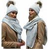 Fashionweek Dámsky zimný set čiapky a šál set: čiapky s brmbolcom a dlhá pletená šatka AL-M9 Farba: svetlo šedá, Veľkosť: Universal Fashionweek Dámsky zimný set čiapky a šál set: čiapky s brmbolcom a dlhá pletená šatka AL-M9 Farba: svetlo šedá, Veľkosť: Universal