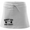 Shut up and squat športová sukne two in one biela